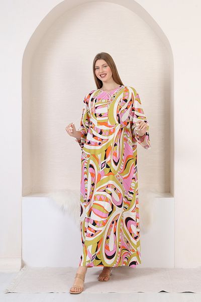 mervemoda Γυναικείο υφαντό φόρεμα με μακριά μανίκια τριών τετάρτων