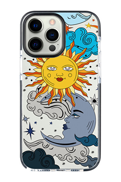 shoptocase Iphone 15 PRO MAX Uyumlu Ultra Korumalı Güneş Ay Desenli Impact Te...