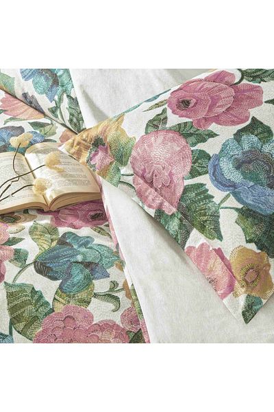 Linens Pistacho Cotton Satin King Duvet Cover Set Pink