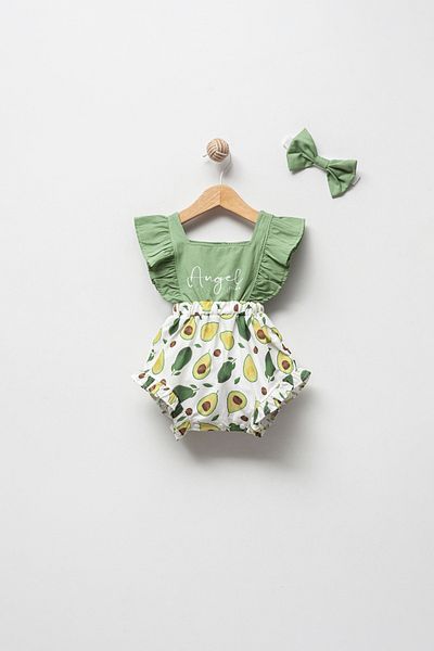 Jikko Baby Baby Girl Fruit Patterned Bandana Romper Jumpsuit
