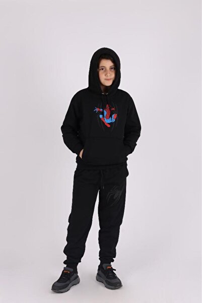 COSBA kids wear Set de trening pentru bărbați Spiderman cu glugă și buzunar c...