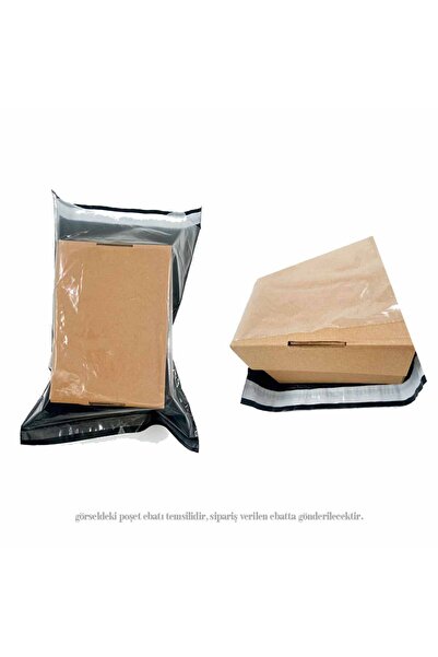 ASTERA 100 Adet Kargo Torbası, Önyüz Şeffaf + Arka Siyah Büyük Boy 35x45+5 cm...