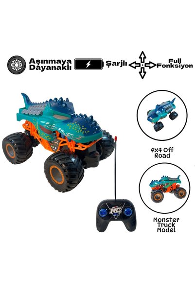 YILDIRIM OYUNCAK Uzaktan Kumandalı Full Fonksiyon Şarjlı Monster Cars 20 cm A...