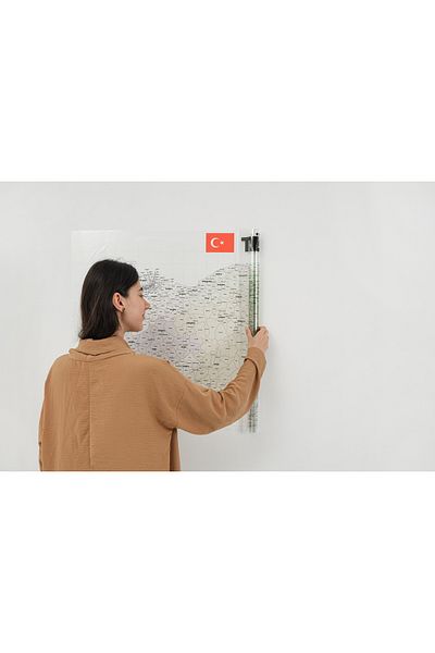 Elektrohold Special Edition Static Türkiye Province Counties Map 70x150 cm