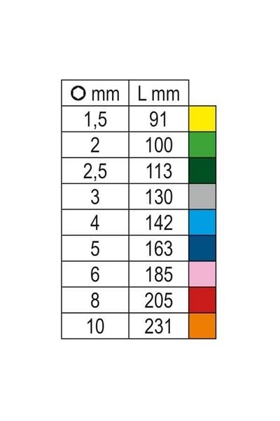Beta 96bp-cl/sc9 Colorful Curved Allen Key Set