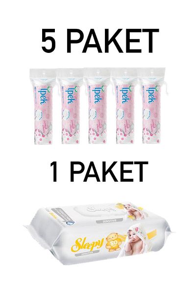 İpek Silk Makeup Removal Pad 70 Pieces 5 Pack Sleepy Sensitive Wet Towels 1x90 Pack 1 Pack