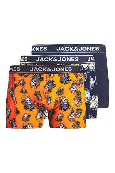 Jack & Jones Jack Jones Jactrıple Skull Trunks 3 Πακέτο Pls Ανδρικό Navy Μπλε Μπόξερ μεγάλου μεγέθους 12257398 -04