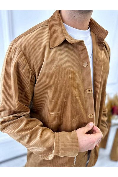 elkumoda Πουκάμισο Oversize Κοτλέ πουκάμισο