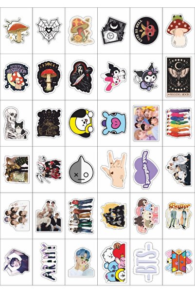 owl bag KPOP i mešoviti likovi - set od 36 nalepnica