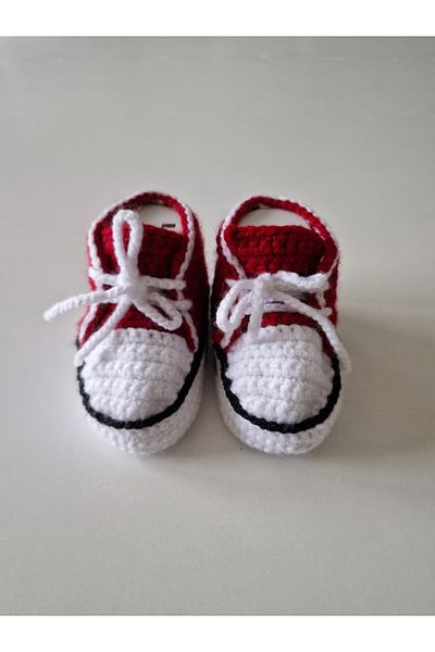 Butik Hobby Cafe Hand Knitted 6-12 Months Boots Baby Booties
