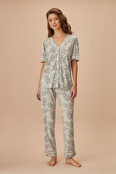 SUWEN Young Mother Masculine Pajama Set