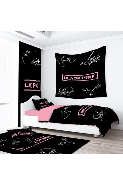 Erays Home Erayshome أسود وردي قماش مزخرف جداري Tapestry