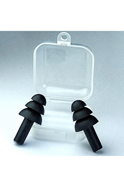 Market666 Siyah Kulak Içi Tıkaç Medikal Yumuşak Silikon Tıpa Su Ve Ses Yalıtım Tıkacı