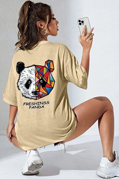 Trend Sizde Μπλουζάκι Unisex Panda με εμπριμέ σχέδιο