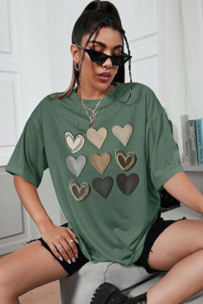 Trend Sizde Μπλουζάκι Unisex Heart Printed Design