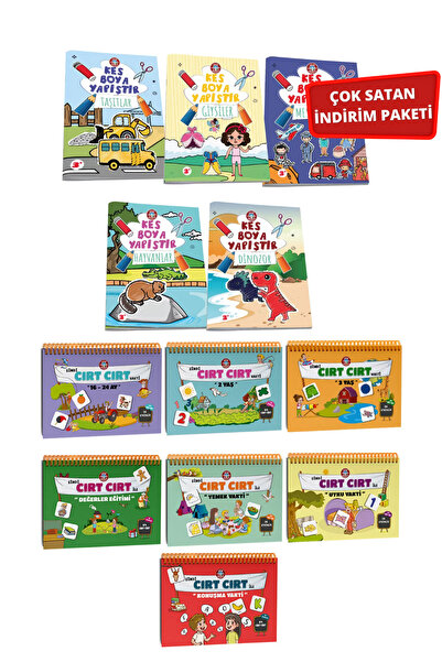 Çocuk Akademi 7'Lİ CIRT CIRT SERİSİ VE 5'Lİ KES BOYA YAPIŞTIR PAKETİ
