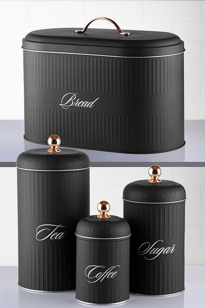 Queen’s Kitchen 4 Piece Metal Countertop Storage Set