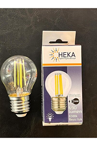 Heka 6 WATT E27 DUYLU G45 MODELİ 690 LÜMEN 6500 KELVİN BEYAZ IŞIK LED RUSTİK ...