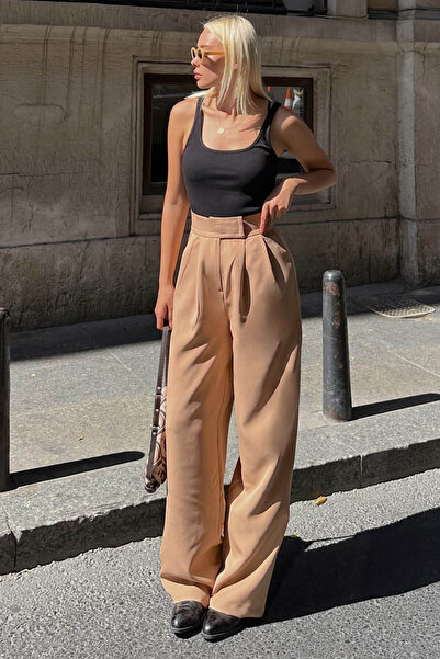 ribana Pantaloni Palazzo cu velcro în talie