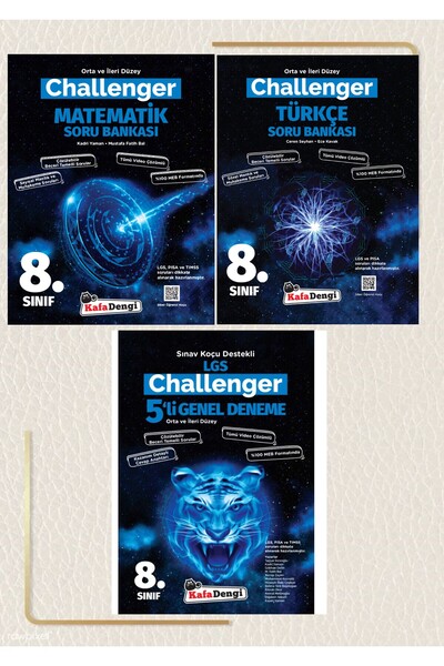 Kafa Dengi Yayınları LGS 8.Sınıf Matematik Türkçe Soru Bankası ve Challanger 5'li Genel Denemesi
