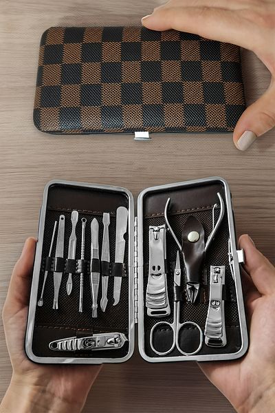 vegahediye v vega Professional 13 Piece Stainless Steel Manicure and Pedicure Set with Bag - Travel Friendly Design