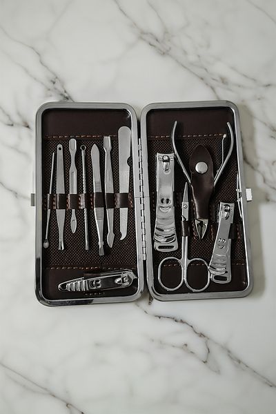 vegahediye v vega Professional 13 Piece Stainless Steel Manicure and Pedicure Set with Bag - Travel Friendly Design