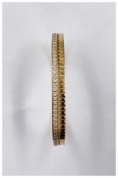 Manken İstanbul Women's Gold Row Stone Model Steel Bracelet, Handcuff Bracelet, Bracelet