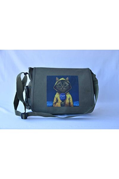 DENİKK Сумка-поштаря з принтом / Сумка з регульованим ременем і кишенями на блискавці