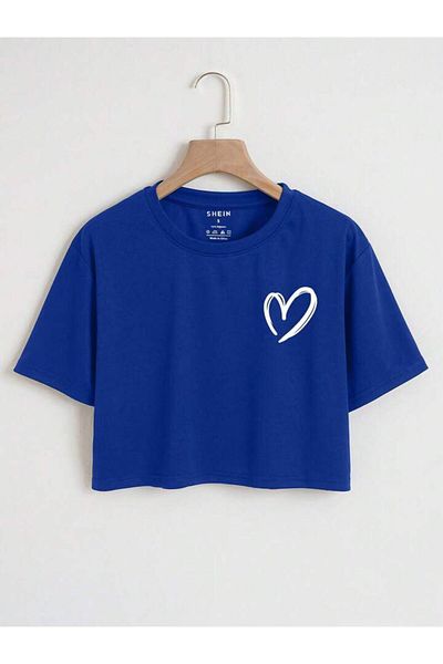 Machetta Children's Heart Printed Oversize Crop T-shirt