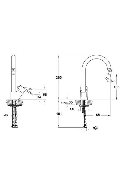 Artema Twist Round Sink Faucet - Low - Chrome