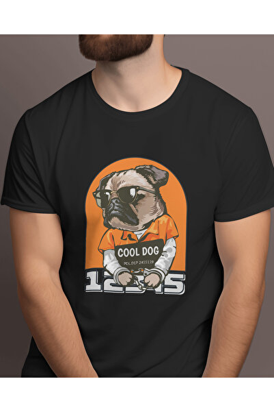AEMİ Unisex Cool Dog Štampano majica Oversize kroj 100% pamuk T-shirt