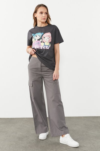 PAULMARK Elastic Waist Cargo Pocket Trousers