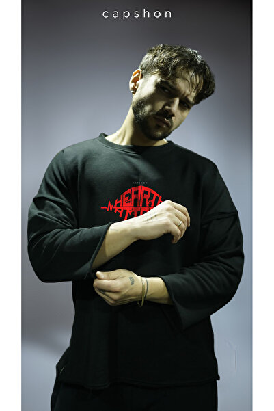 Oxlade Oversize μακρυμάνικο μαύρο φούτερ 100% βαμβάκι ®