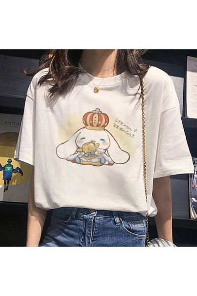 Jose Clothing Μπλουζάκι Unisex Λευκό εμπριμέ από οργανικό βαμβάκι Oversize κοντό μανίκι