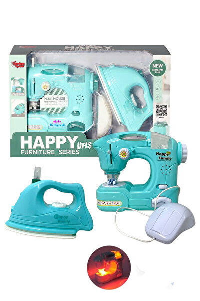 hediyecik Oyuncak Sesli Işıklı Dikiş Makinesi Ve Ütü Seti