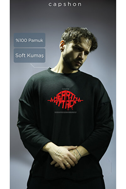 Oxlade Oversize μακρυμάνικο μαύρο φούτερ 100% βαμβάκι ®