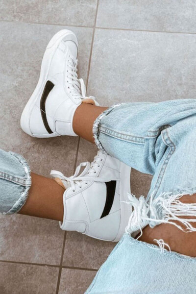 StyleArt Blazer Midi Beyaz Siyah Spor Ayakkabı