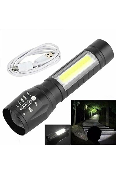 Cata Mini Boy Police El Feneri USB Şarjlı Taktikal Fener 3 Fonksiyon Cata CT-8024