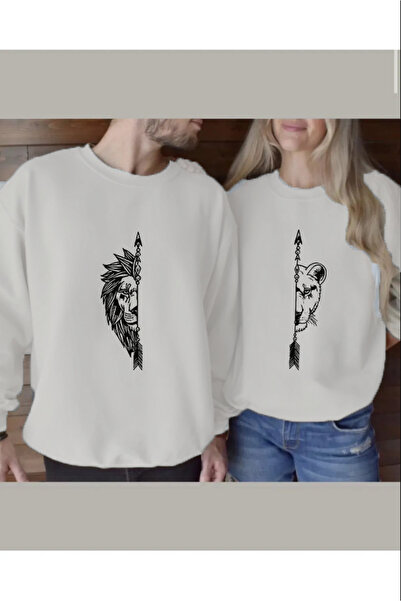 Unique Kadın Erkek Dişi ve Erkek Aslan Çiftler Sevgili Çift Kombini Tasarım S...