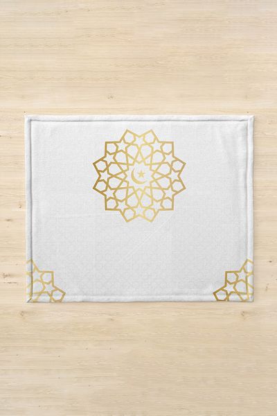 Filamente Ramadan Runner + 6 piese de serviciu american / set de masă / țesătură micropetek rezistentă la pete și lavabilă