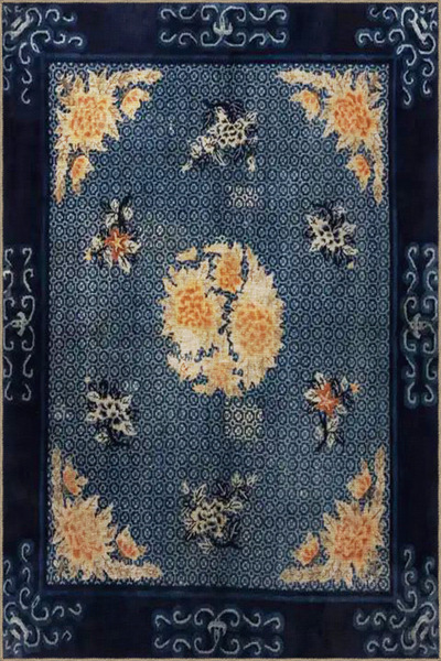 Rugs Modern Halı Vintage διακοσμητικό χαλί με θέμα το ναυτικό μπλε με έθνικ φ...