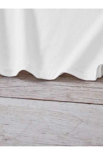 Jose Clothing Μπλουζάκι Unisex Λευκό εμπριμέ από οργανικό βαμβάκι Oversize με κοντό μανίκι