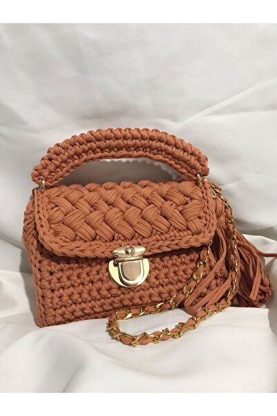 GA Mark حقيبة محبوكة مصنوعة يدوياً بلون الطوب