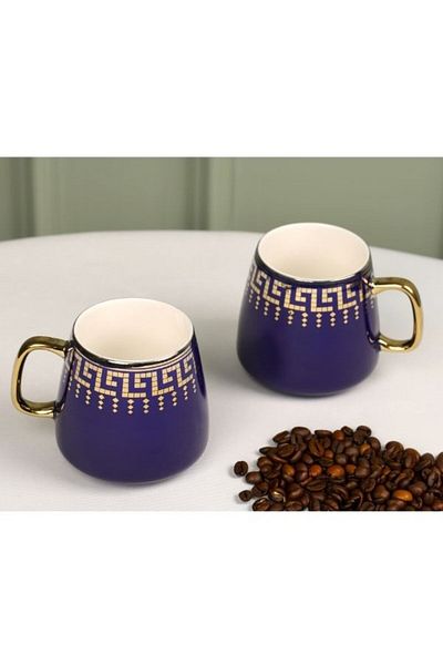 Viyalente Nescafe Porcelain Cup - Double Turkish Coffee, Cup with Handle and Tea Cup