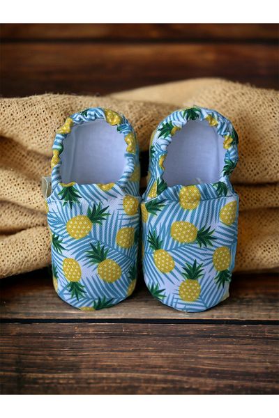 Kokopatik Yellow Pineapple Organic Cotton Nursery-Home Shoes