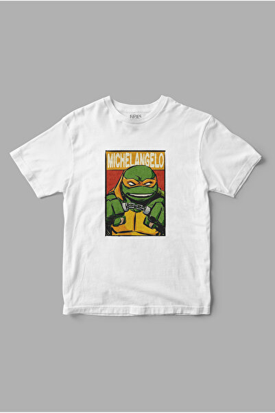 Gries تي شيرت مطبوع عليه سلاحف النينجا "Michelangelo