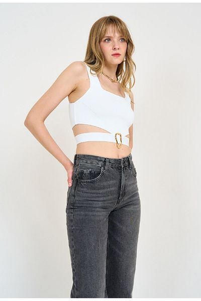fujya ΠΛΕΚΤΟ CROP ΑΘΛΗΤΡΙΑ ΜΕ ΜΕΤΑΛΛΙΚΗ ΠΟΡΠΗ