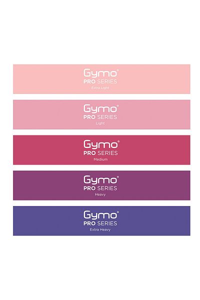 Gymo Pro Series Resistance Band with Bag Fitness Pilates Stretch Elastics Set of 5 Purple