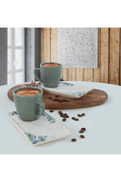 Keramika KERAMİKA 4 PARÇA 2 KİŞİLİK KAHVE FİNCAN SUNUM SETİ DOĞALTAŞ