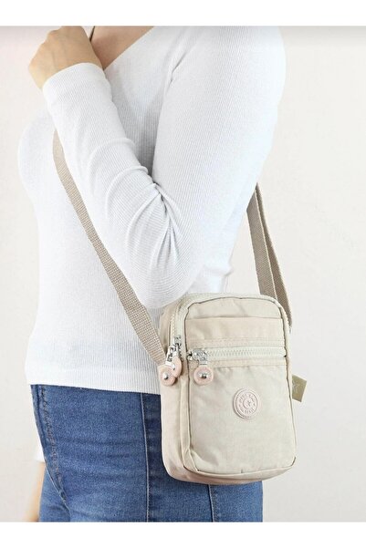 MEGA Klinkır Kumaş Ufak Omuzçantası, Telefon Çantası, Günlük Çok Gözlü Çanta